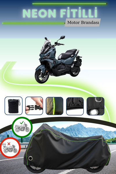 Cemku Fast غطاء محرك متوافق مع نيون فيتيل SYM ADX 125 باللون الأسود