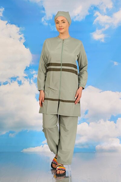 Beruflic ملابس سباحة نسائية حجاب كامل باللون الأخضر المائي