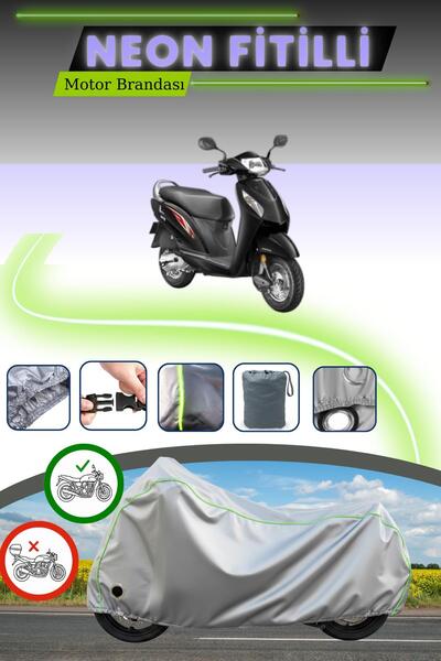 Cemku Fast غطاء محرك متوافق مع هوندا أكتيفا قماش مجدّل باللون الرمادي النيون