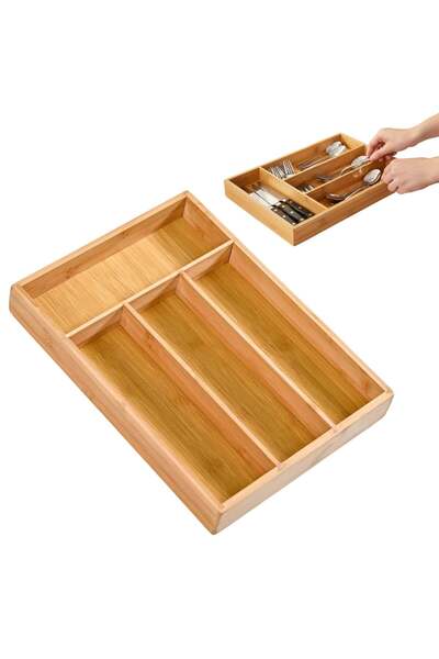 Köken Cutlery holder, 4 compartments, drawer organizer, Spacious, durable mat...