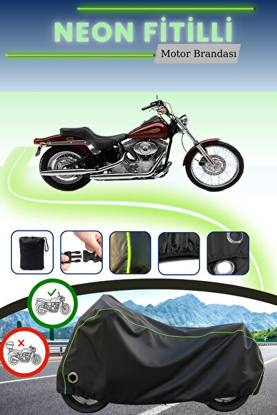 Cemku Fast غطاء محرك متوافق مع نيون فيتيل من هارلي ديفيدسون سوفتيل ستاندرد FXSTI باللون الأسود