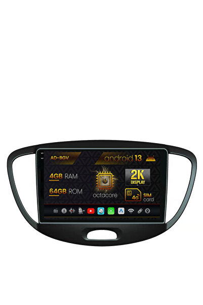 AutoDrop Navigation Hyundai I10 (2007-2013), Android 13, V-Octa/4GB RAM+64GB ROM, 9.5"