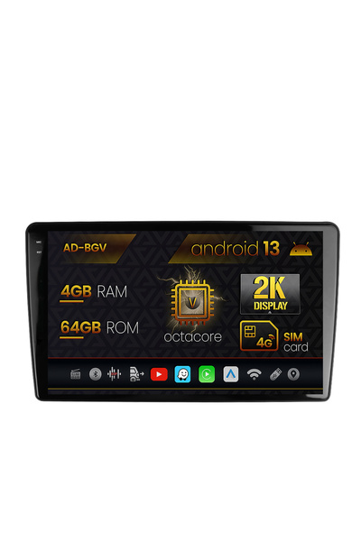 AutoDrop Navigatie Peugeot 307,Android 13,V-Octa/4GB RAM+64GB ROM,9.5"