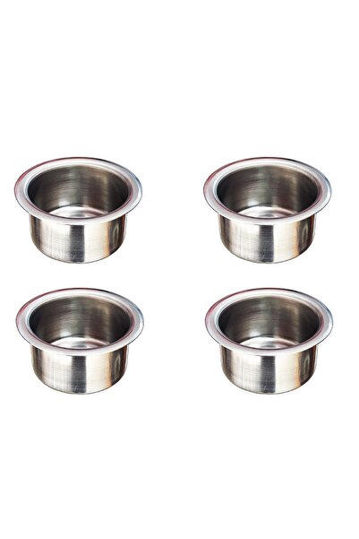 Deniz Marin 4 Adet Paslanmaz Gömme Bardaklık. Tekne karavan Krom Bardak Tutucu