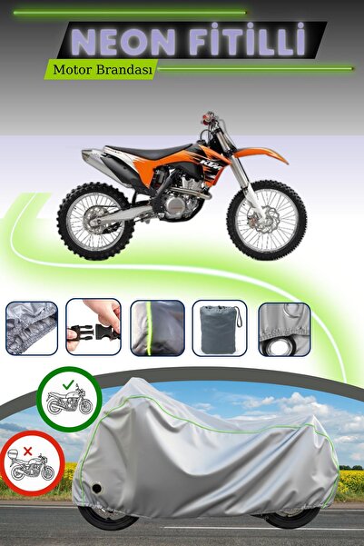 Cemku Fast قماش دراجة نارية متوافق مع KTM 350 SXF مزود بقفل رمادي اللون