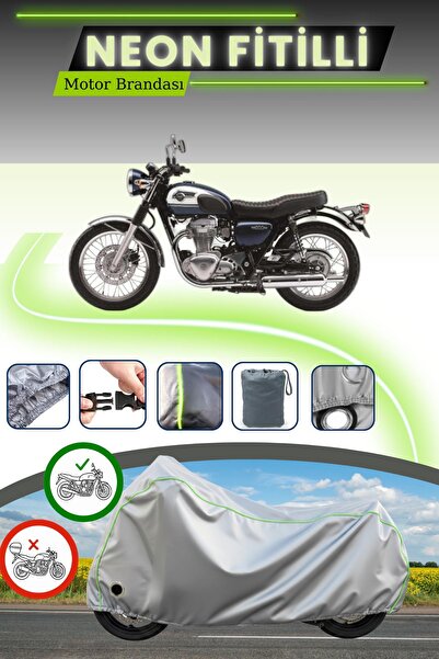 Cemku Fast قماش رمادي اللون متوافق مع نيون فيتيل كاواساكي دبليو 800 متوافق مع الدراجات النارية