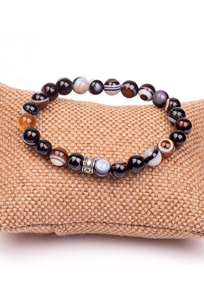 Taş-Mir Göz Akik Taşı Bileklik / Doğal Taş Bileklik ( Süleymaniye Akik )