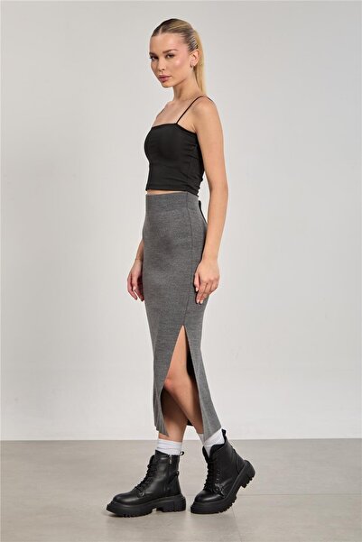 BARRELS AND OIL Women's Knitwear Pencil Skirt - Anthracite