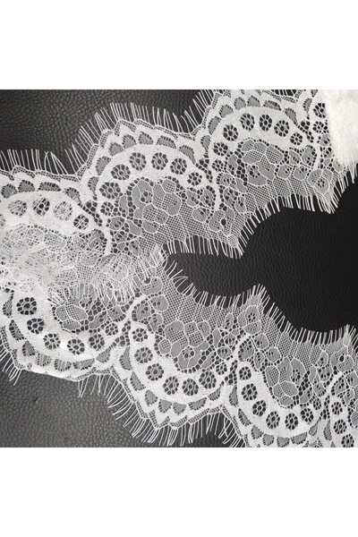 Mutkin Sakallı Dantel (KOD A182) ENİ 9 Cm En 1 ADET 3 Metre BEYAZ -Giyim Akse...