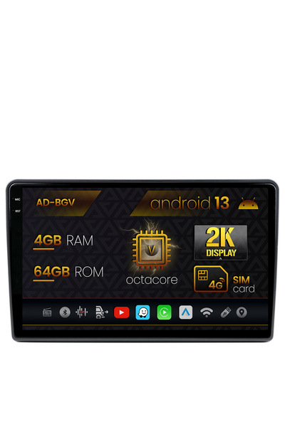 AutoDrop Navigation Toyota Auris (2006-2012), Android 13, V-Octa/4GB RAM+64GB ROM, 9.5"