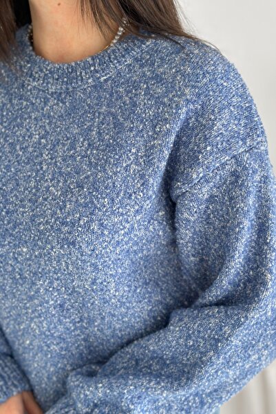 FEMELLE Pulover de tricotat Melange pentru femei, albastru, mărime standard