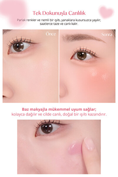 PERIPERA İnce Yapılı, Ciltle Bütünleşen, Pigmentli Likit Allık PERIPERA Syrupy Tok Cheek (08 SyrupGrapefruit)