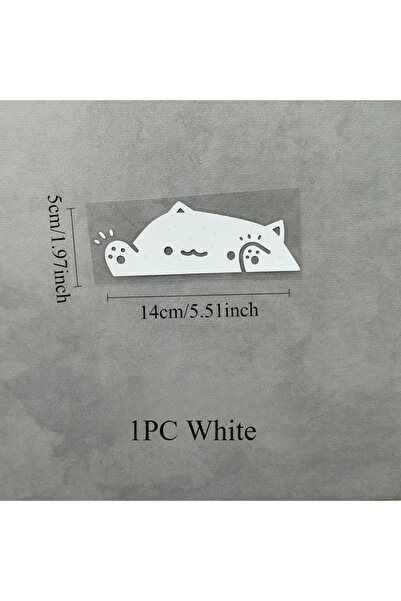 Choice5 14X5CM 1PC-White-G JDM Cute Cat Car Stickers Waterproof DIY Auto Wind...