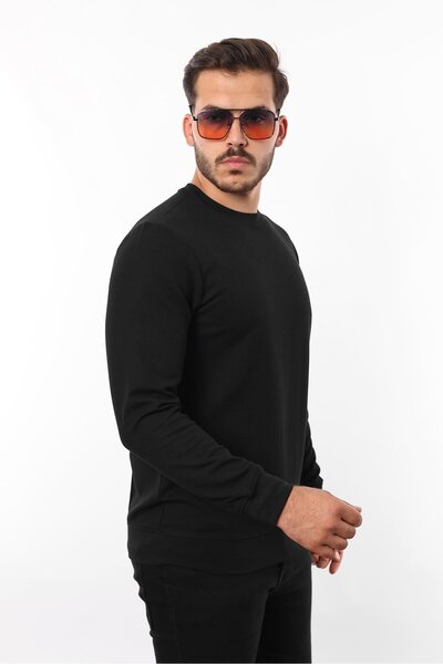 rugatchi سترة رياضية بياقة دائرية من نسيج الوافل – قطن فيسكوز بقصة عادية حصرية