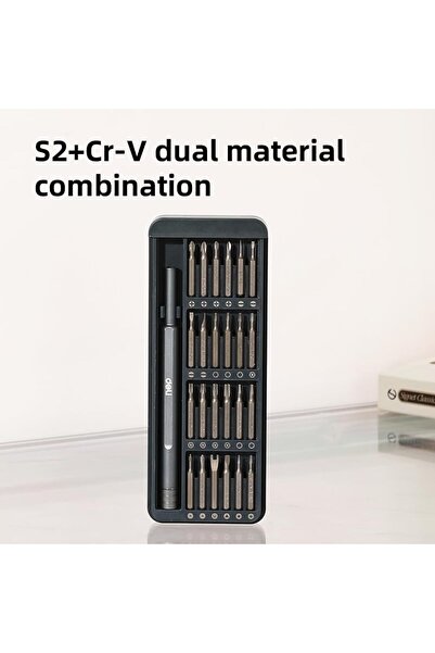 Deli Professional Precision Screwdriver Set - 25 Pieces (S2+Cr-V Steel Bits, Magnetic Aluminum Handle, Sl