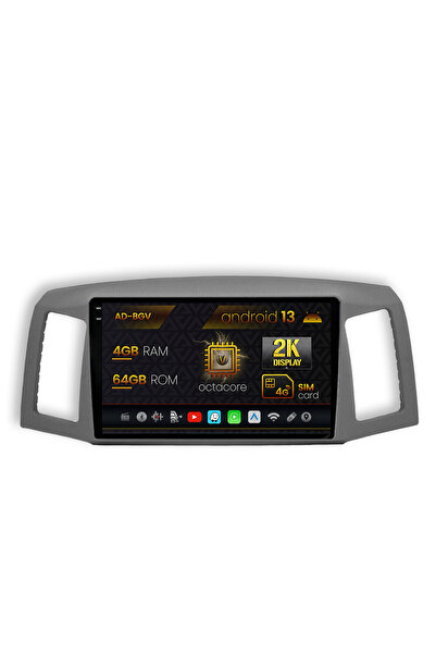 AutoDrop Navigatie Jeep Grand Cherokee (2004-2007),Android 13,V-Octa/4GB RAM+64GB ROM,9.5"