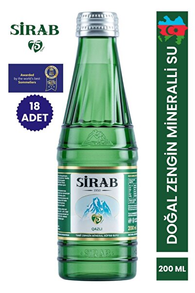 SİRAB Doğal Zengin Mineralli Maden Suyu Qazlı 200 ml 18 Adet