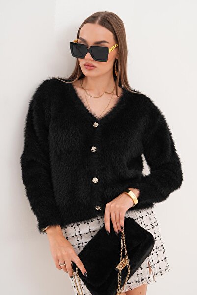 ŞİMAL Women's Bearded Knitwear Knitted Cardigan 255131 -