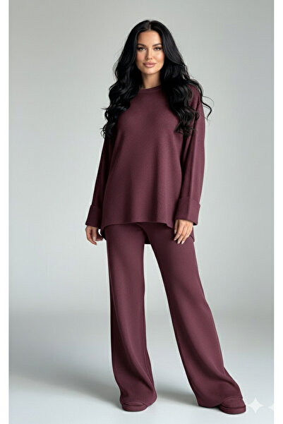 My Blog Bordo Selanik Dzianinowy komplet - 4587