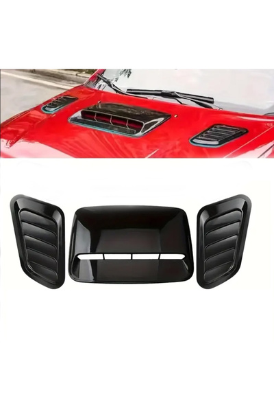 KOTO Araba Kaput Üstü Siyah Havalandırma Dekor Vent 3 Parça