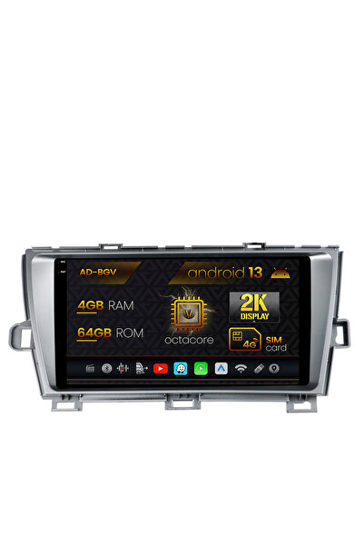 AutoDrop Navigatie Toyota Prius (2009-2014),Android 13,V-Octa/4GB RAM+64GB RO...