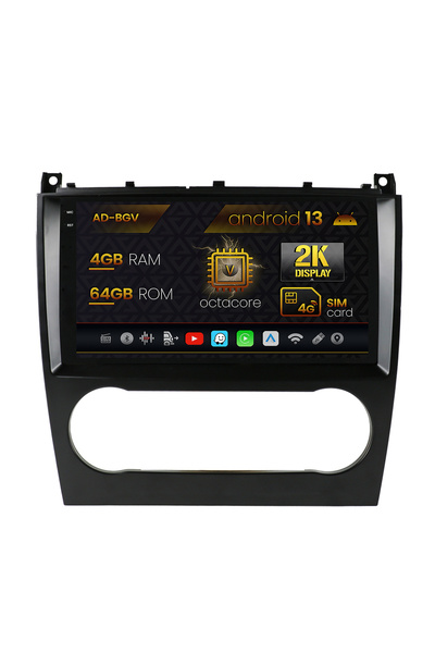 AutoDrop Navigatie Mercedes Benz C-Class W203 (04-11),Android 13,V-Octa/4GB R...
