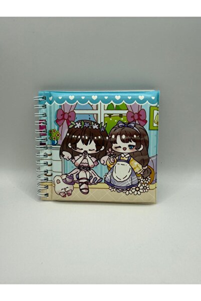 KATREMİA Transparent 13 Sheets Blue Soft Cover Cute Girls Sticker Notebook 12X12