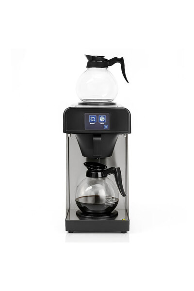 MIBRU Drip Coffee Maker 1.8L ,12 Cups, Glass Jug, Auto Off, Black/Silver
