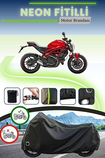 Cemku Fast غطاء محرك متوافق مع دراجة دوكاتي مونستر 797 باللون الأسود النيون ق...