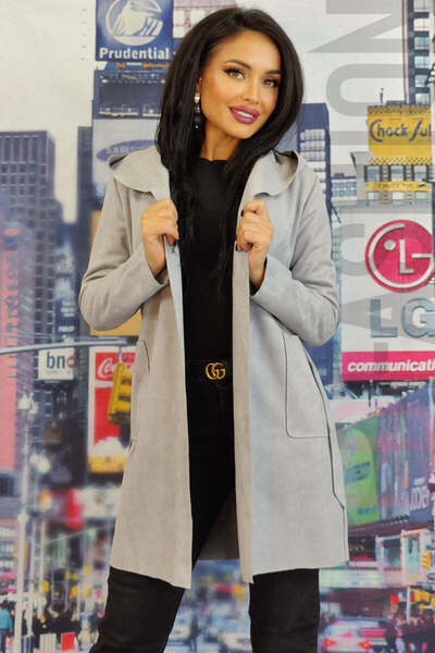 WildFashion Elegant cardigan made of fine imitation suede E566RR-18