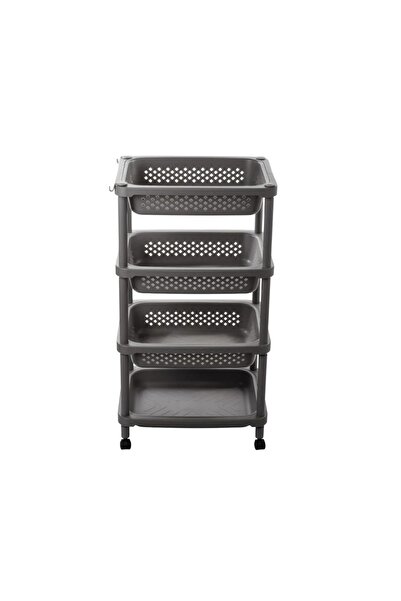 ORIAN رف خضراوات بلاستيكي بأربع طبقات، رمادي