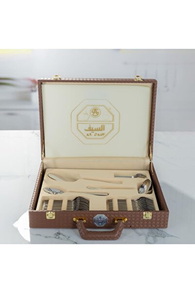ALSAIF 76 Pieces, Stainless Steel Tableware Set with Leather Bag