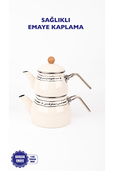 EMAYlab Mood Enamel Teapot Set with Wooden Lid