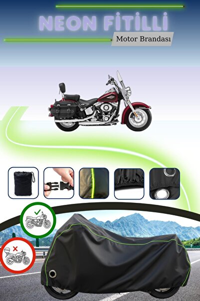 Cemku Fast غطاء محرك متوافق مع نيون فيتيل هارلي-ديفيدسون هيريتاج سوفتيل كلاسيك FLSTCI باللون الأسود