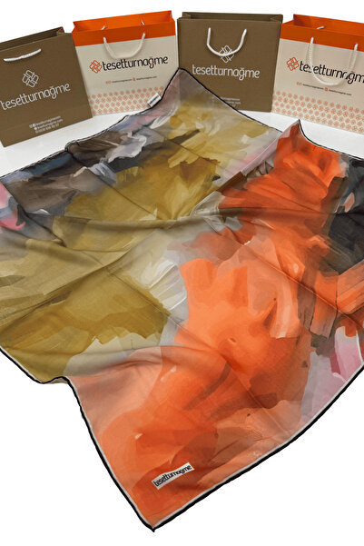 Tesettürnağme Soft Cotton Scarf Tn2006 Batik Pattern Tile-Oil Green-08