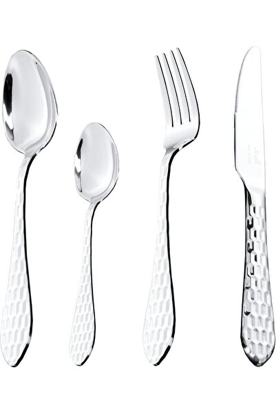 ALSAIF 24 Pieces, Stainless Steel Tableware Set by ALSAIF, Gold/Silver