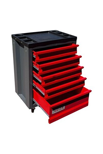 autek Pro 6 Çekmeceli Takım Arabası Kırmızı