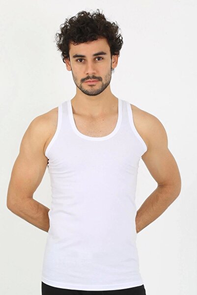 Beruflic Men's White Ribbed Undershirt