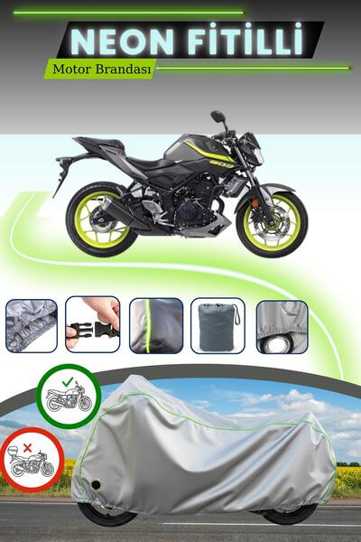 Cemku Fast قماش دراجة نارية متوافق مع Yamaha MT-03 مزود بقفل رمادي اللون