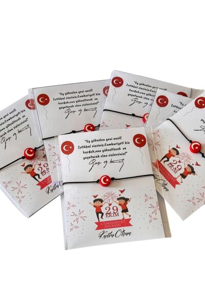 Nilgün Baymış Neva Konsept Hediyelik CUMHURİYET BAYRAMI HEDİYESİ 10 ADET BİLEKLİK KARTI