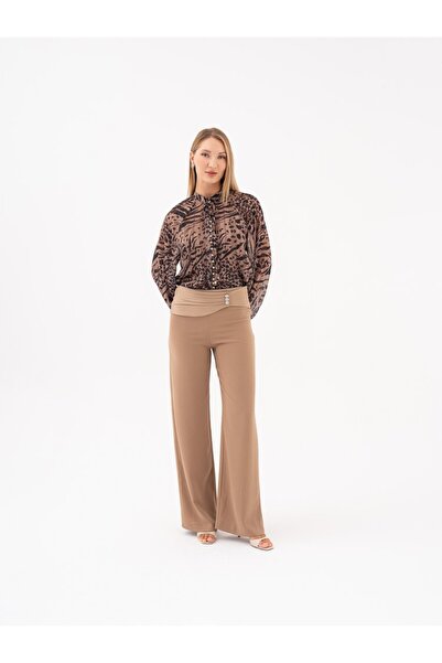 SERPİL Yüksek Bel Geniş Paça Pantolon 39792