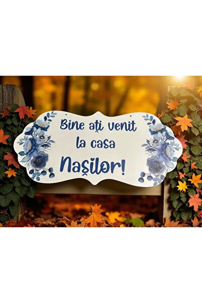 OEM Placuta Bine ati venit la casa Nasilor, albastru, 67x31cm, MDF