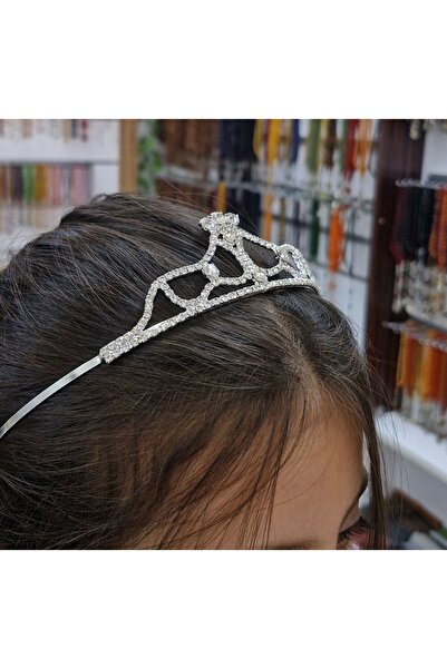 MAGRİB Girl Birthday Crown, Girl Party Crown, Girl White Crystal Stone Crown