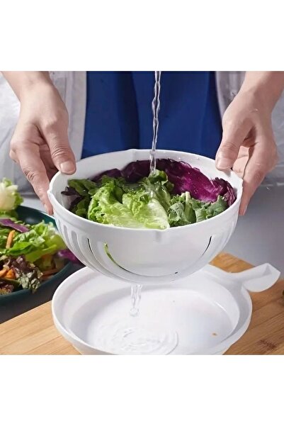 DAMMERUN Pratik Salata ve Meyve Dilimleyici & Süzgeç — Çok Amaçlı, Yer Kaplam...