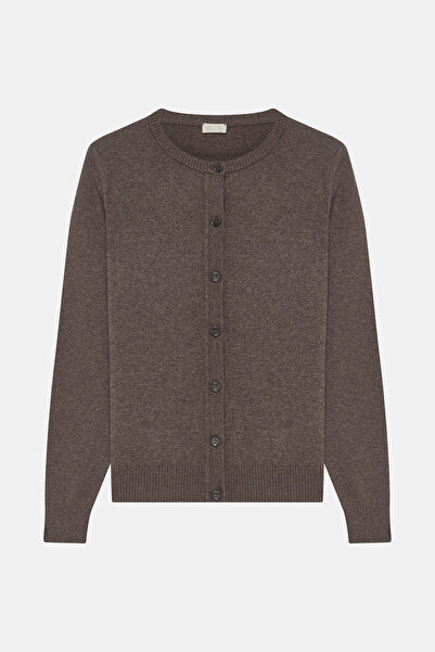 W Collection KAHVERENGİ YÜN KAŞMİR KARIŞIMLI HIRKA
