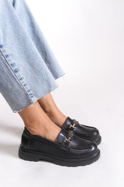 Riccon Women's Loafer 0012500 Black Patent Leather