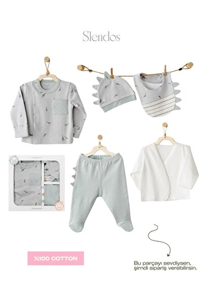 andywawa Baby Boy, Green, 100% Cotton, Mummy S Snuggle Saurus, Pcs, Natura Newborn Set