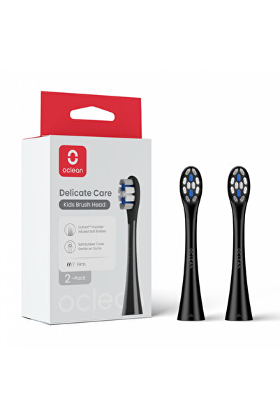 Oclean Set de 2 capete de schimb pentru periuța de dinți electrică Delicate Care, moale, pentru copii, negru