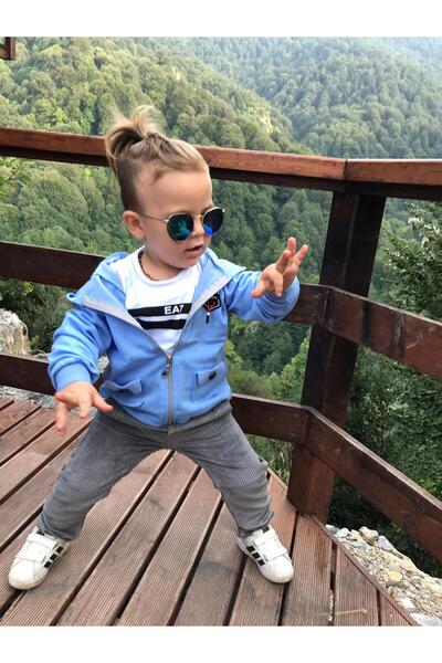Burçak Butik Winter Jacket / Velvet Pants / 3-Thread Sweatshirt with Lycra - 3-Piece Top and Bottom Set - Holiday Wear