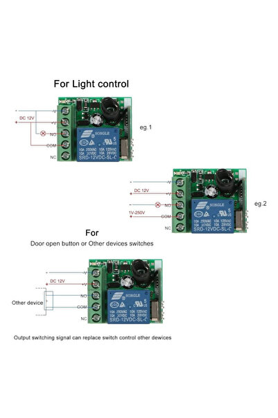 Generic Wireless Remote Switch Relay Receiver Transmitter 433Mhz 1CH Smart Home Universal Remote Control